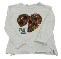 Bílé triko s potiskem s překlápěcími flitry H&M