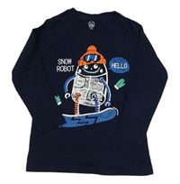 Tmavomodré triko s příšerkou Cool Club