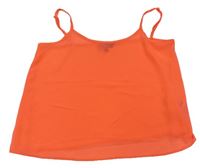 Neonově oranžový crop top New Look