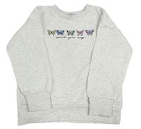 Světlebéžová melírovaná mikina s motýly Primark