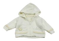 Bílý podšitý propínací svetr s kachnou a kapucí Mothercare