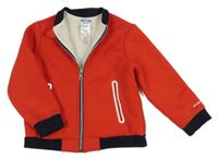 Červená zateplená propínací mikina Jacadi