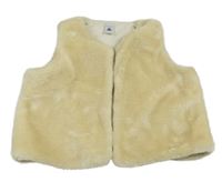 Béžová kožešinová zateplená crop vesta Petit Bateau