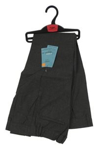 Nové - 2x tmavošedé melírované slavnostní kalhoty M&S