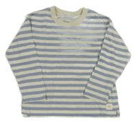 Světlebéžovo-světlemodré pruhované triko Mango