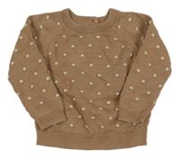 Hnědý 3D puntíkatý svetr