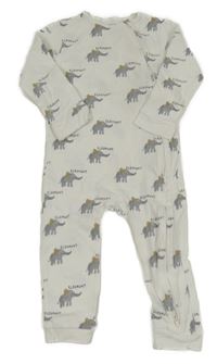 Bílý žebrovaný overal se slony M&S