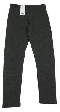 Nové - Tmavošedé melírované zateplené legíny F&F