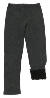 Tmavošedé melírované zateplené legíny TCM