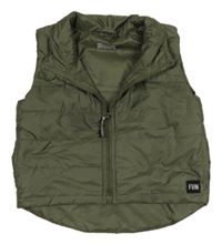 Khaki šusťáková zateplená vesta