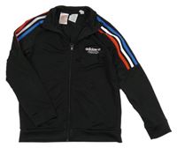 Černá sportovní propínací mikina s logem Adidas