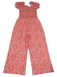 Červeno-bílý květovaný culottes overal Dunnes