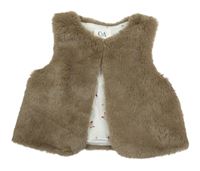 Hnědá kožešinová podšitá vesta C&A