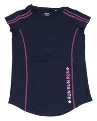 Tmavomodré sportovní tričko s nápisy Yigga