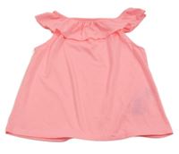 Neonově růžové tričko s volánem Kiki&Koko