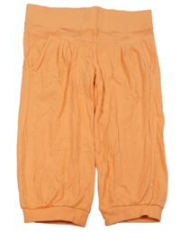 Oranžové bavlněné capri tepláky Pocopiano