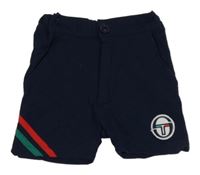Tmavomodré teplákové kraťasy s nášivkou Sergio Tacchini