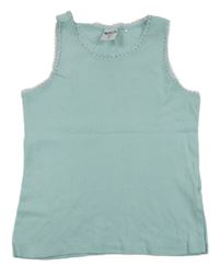 Světlezelený top s krajkou Pocopiano