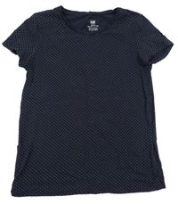 Tmavomodré puntíkaté tričko H&M