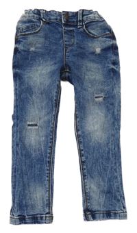 Modré melírované skinny rifle s prošoupáním Denim Co.
