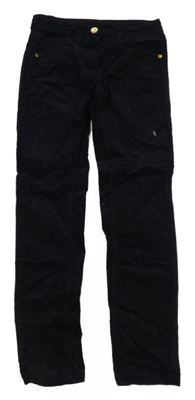 Tmavomodré manšestrové skinny kalhoty Pocopiano