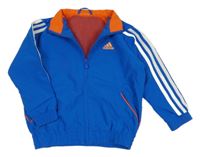 Modrá šusťáková sportovní bunda s logem Adidas