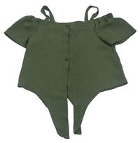 Khaki propínací crop top Primark