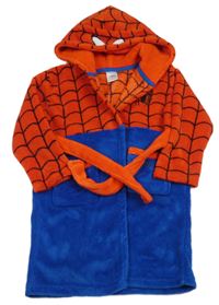 Červeno-modrý chlupatý župan s kapucí - Spiderman
