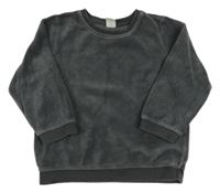 Tmavošedá sametová mikina H&M