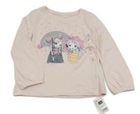 Nové - světlerůžové triko s dívkami Dunnes 