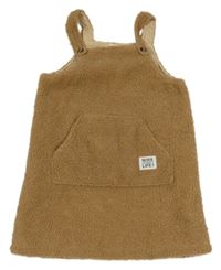 Hnědé huňaté podšité laclové šaty shein