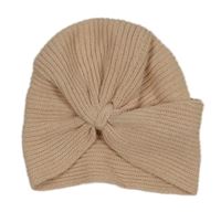 Pudrová pletená turbanová čepice Next