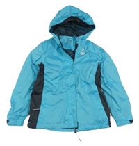 Modro-tmavošedá šusťáková funkční jarní bunda s kapucí Crivit