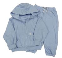 2 set - světlemodrá podšitá propínací mikina + tepláky M&S