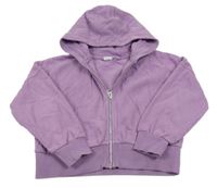 Fialová crop propínací mikina s kapucí Next