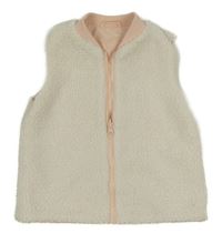 Smetanová huňatá oboustranná vesta 