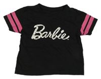 Černé crop tričko s nápisem - Barbie Pep&Co