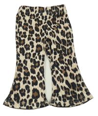 Béžovo-černé leopardí flare legíny Shein