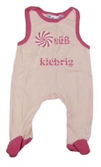 Světlerůžové dupačky s nápisem 