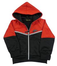 Černo-červená sportovní propínací mikina s kapucí - Nike 