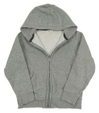 Šedá melírovaná propínací mikina s kapucí H&M