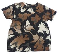 Černo-hnědo-béžové army tričko George
