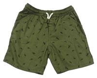 Khaki plátěné kraťasy s dinosaury Matalan