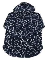 Tmavomodro-bílý froté župan s hvězdami a kapucí Tu