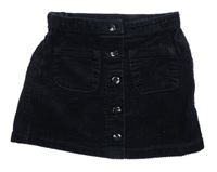 Černá manšestrová sukně Next