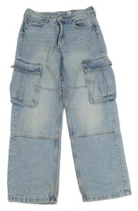 Světlemodré široké cargo rifle H&M