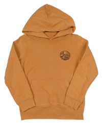 Oranžová mikina s autem a kapucí 