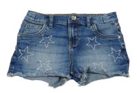 Modré riflové kraťasy s hvězdami F&F