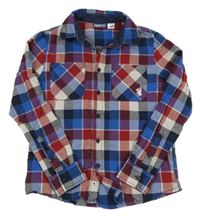 Tmavomodro-červeno-bílá kostkovaná košile Pepperts