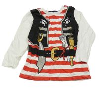 Bílo-černo-červené triko - pirát Kiki&Koko